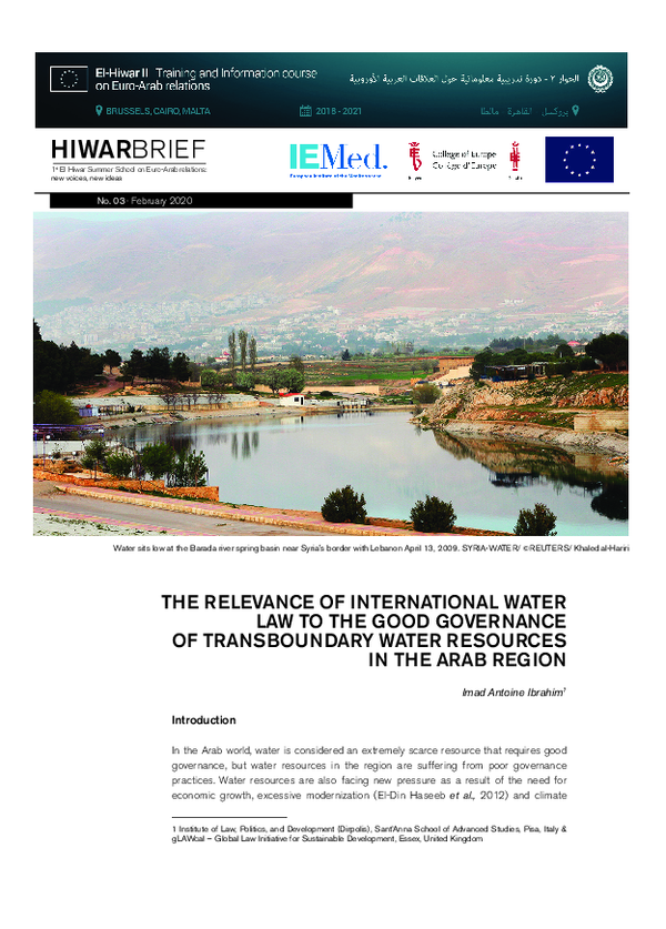 (PDF) THE RELEVANCE OF INTERNATIONAL WATER LAW TO THE GOOD GOVERNANCE ...