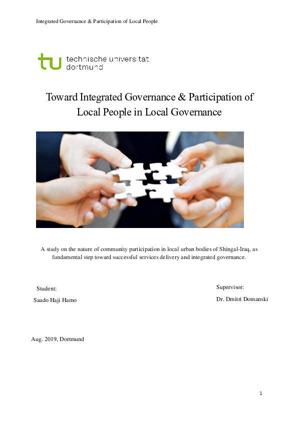 (PDF) Toward Integrated Governance & Participation of Local People in ...