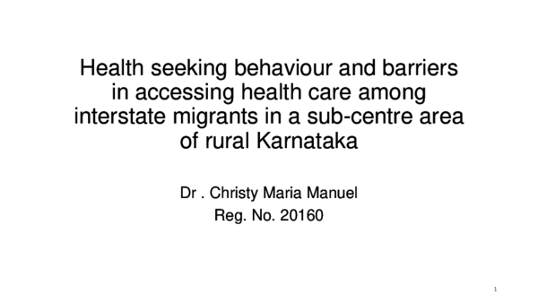 (PPT) HEALTH SEEKING BEHAVIOUR AND BARRIERS IN ACCESSING HEALTH