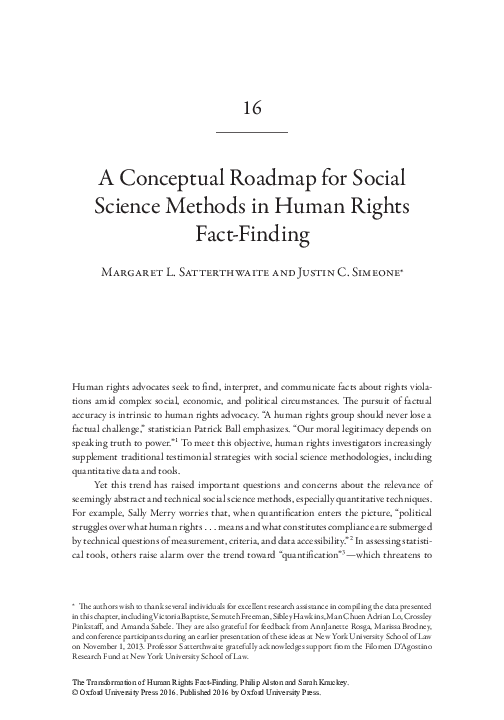 (PDF) A Conceptual Roadmap for Social Science Methods in Human Rights ...