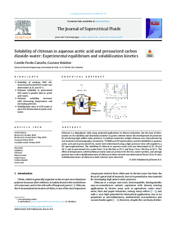 (PDF) Solubility of chitosan in aqueous acetic acid and pressurized ...