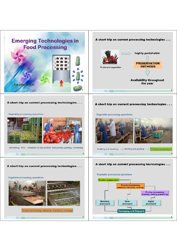 Pdf Emerging Technologies In Food Processing 