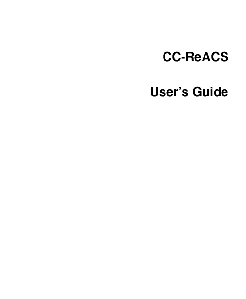 (PDF) CC-ReACS User's Guide