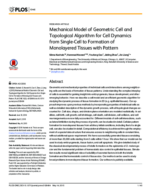 (PDF) Mechanical Model of Geometric Cell and Topological Algorithm for ...