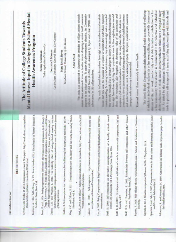 (PDF) The Attitude of College Students Towards Mental Illness: Input in ...
