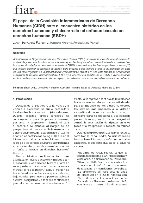 (PDF) El papel de la Comisión Interamericana de Derechos Humanos (CIDH ...