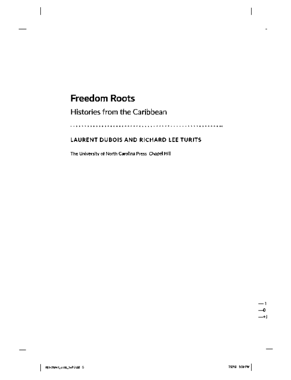(PDF) Freedom Roots: Histories from the Caribbean (Table of Contents ...