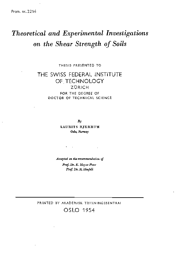(PDF) Theoretical and Experimental Investigations on the Shear Strength ...