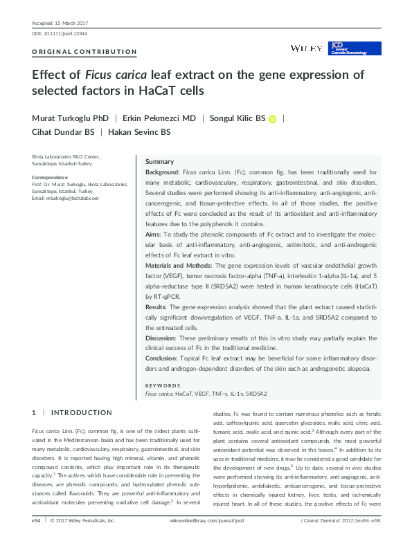 (PDF) Effect of Ficus carica leaf extract on the gene expression of ...