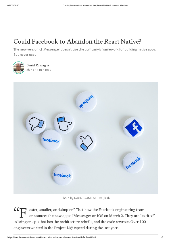 (PDF) Could Facebook to Abandon the React Native