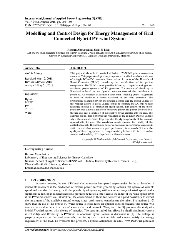 (PDF) Modelling and Control Design for Energy Management of Grid ...