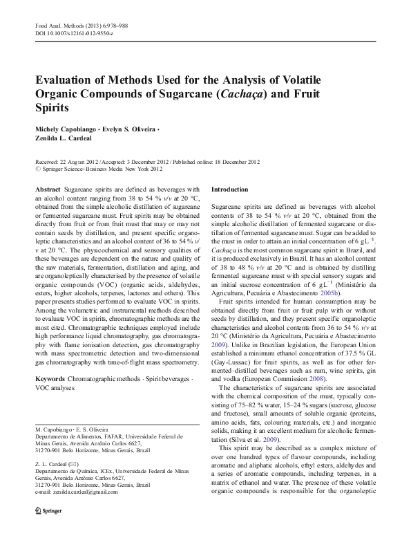 (PDF) Evaluation of Methods Used for the Analysis of Volatile Organic ...