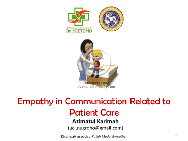 (PPT) . Empathy in Communication Related to Patient Care