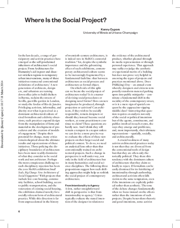 (PDF) Where is the Social Project?