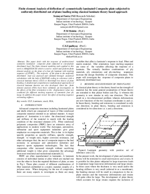 (PDF) FEM ANALYSIS OF COMPOSITE PLATE BENDING and extension under ...