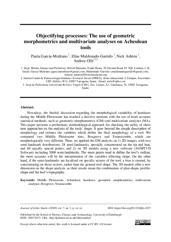 (PDF) Objectifying processes: The use of geometric morphometrics and ...
