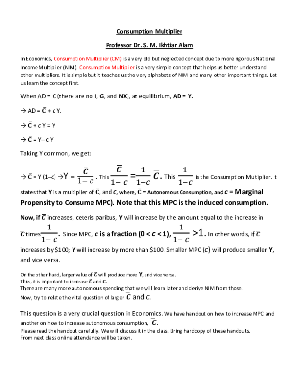 (PDF) Consumption Multiplier-