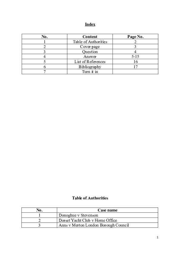 Doc Recent Developments Of The Duty Of Care In The Tort Of Negligence In The United Kingdom Miriam Nkomalago Academia Edu