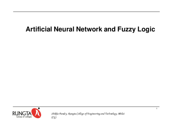(PDF) Artificial Neural Network and Fuzzy Logic