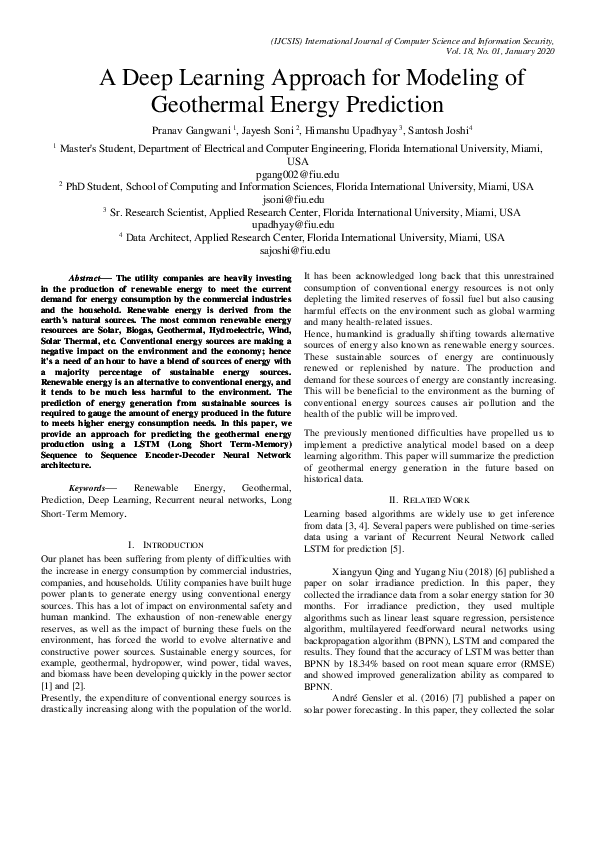 (PDF) A Deep Learning Approach for Modeling of Geothermal Energy Prediction