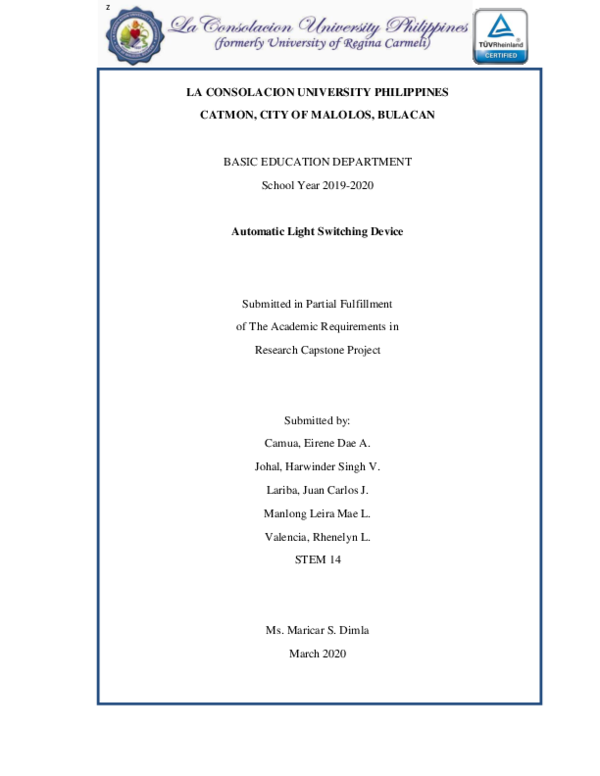 (PDF) Automatic Light Switching Device