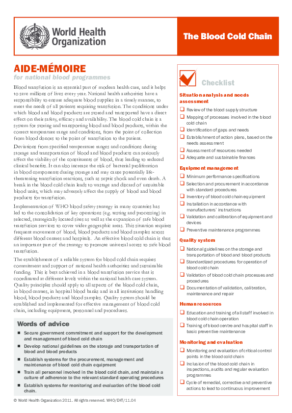 (PDF) WHO Blood cold chain