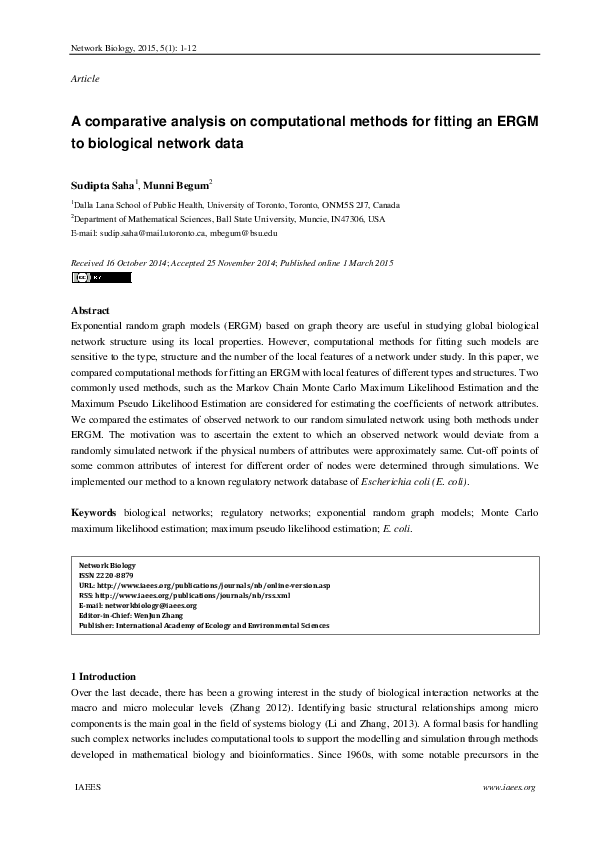 (PDF) A comparative analysis on computational methods for fitting an ...