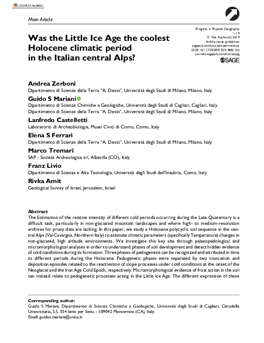 (PDF) WAS THE LITTLE ICE AGE THE COOLEST HOLOCENE CLIMATIC PERIOD IN