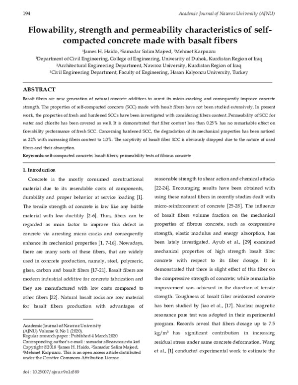 (PDF) Flowability, strength and permeability characteristics of self ...