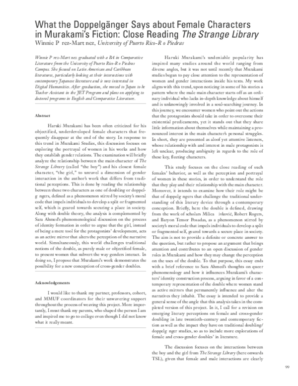PDF) What the Doppelgänger Says about Female Characters in