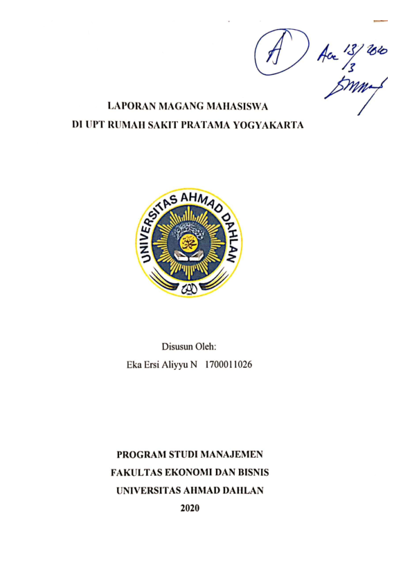 Contoh Laporan Magang Mahasiswa Hukum - Nusagates