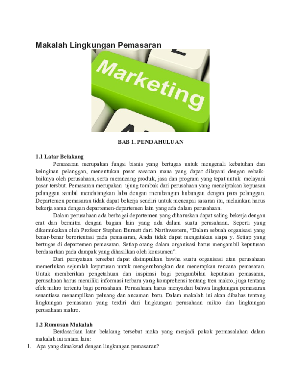 Doc Kumpulan Makalah Informasi Dan Lingkungan Pemasaran Anggi Puspitasari Academia Edu