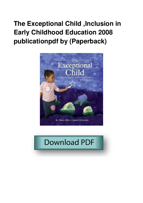 (PDF) The Exceptional Child ,Inclusion in Early Childhood Education