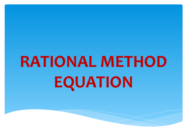 (PPT) RATIONAL METHOD EQUATION