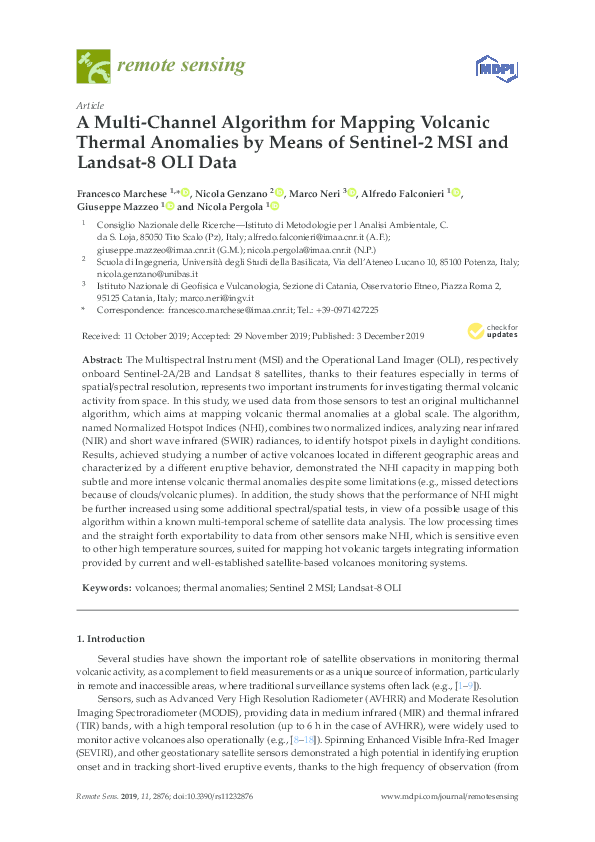 (PDF) A Multi-Channel Algorithm for Mapping Volcanic Thermal Anomalies ...