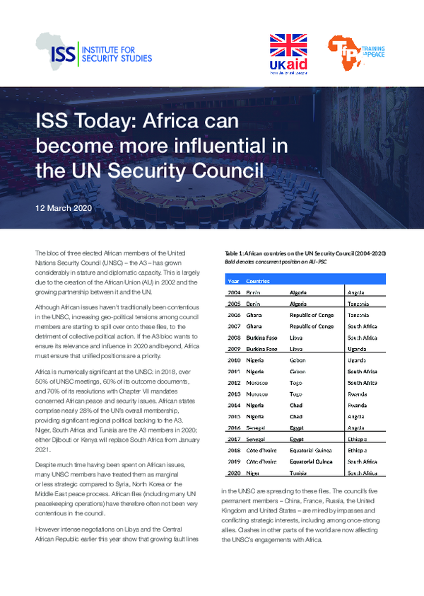 (PDF) Africa can become more influential in the UN Security Council