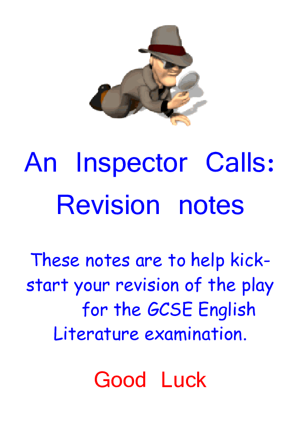 (PDF) An Inspector Calls notes for GCSE English Literature Riyaadh