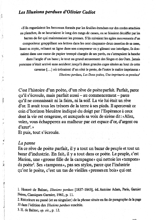 Pdf Les Illusions Perdues D Olivier Cadiot Dominique Dupart Academia Edu