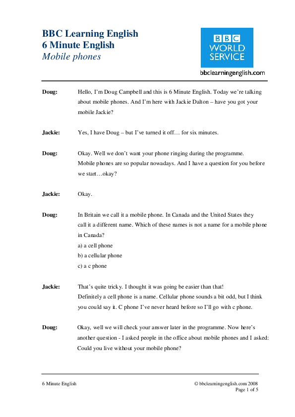 (PDF) Minute English Mobile phones saad haifaa Academia.edu