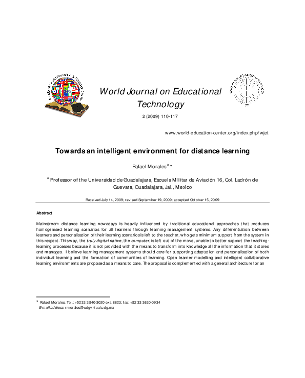 (PDF) Towards an intelligent environment for distance learning 111 ...