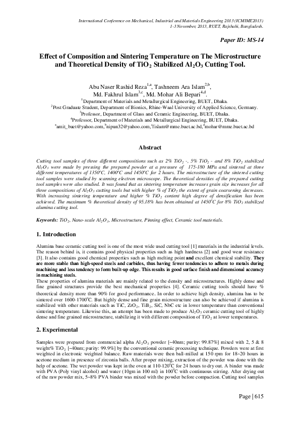 (PDF) Effect of Composition and Sintering Temperature on The ...