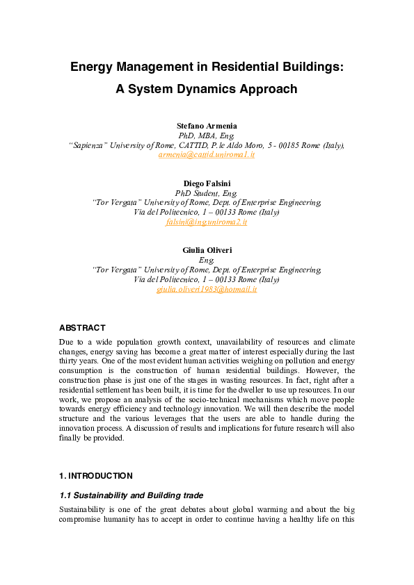 (PDF) Energy Management in Residential Buildings: A System Dynamics ...