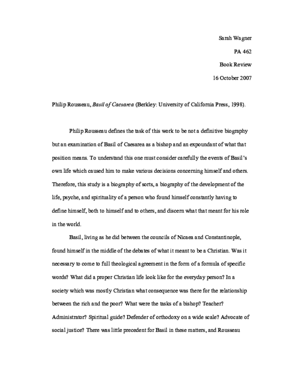 (PDF) Philip Rousseau, Basil of Caesarea