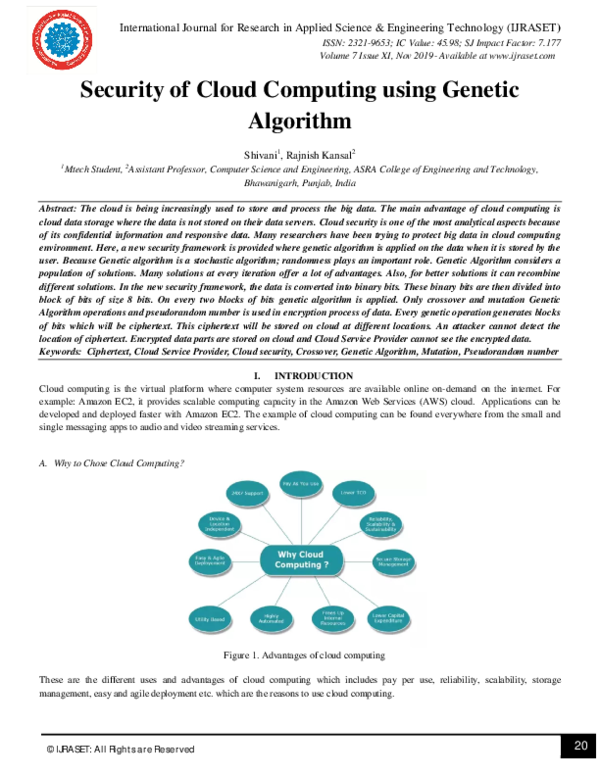 (PDF) Security of Cloud Computing using Genetic Algorithm