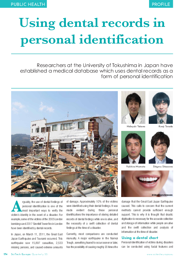 (PDF) Using dental records in personal identification Hideyuki TAKANO