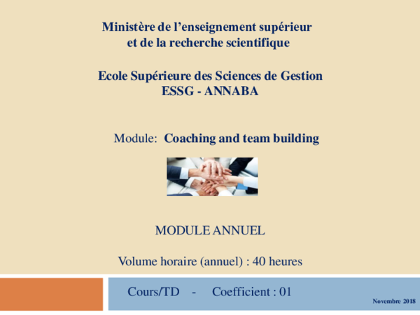 (PDF) Module: Coaching and team building