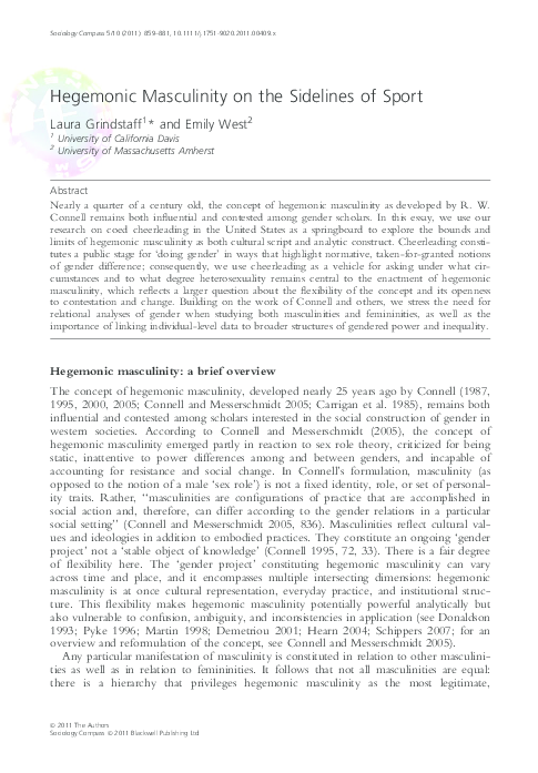 (PDF) Hegemonic Masculinity on the Sidelines of Sport