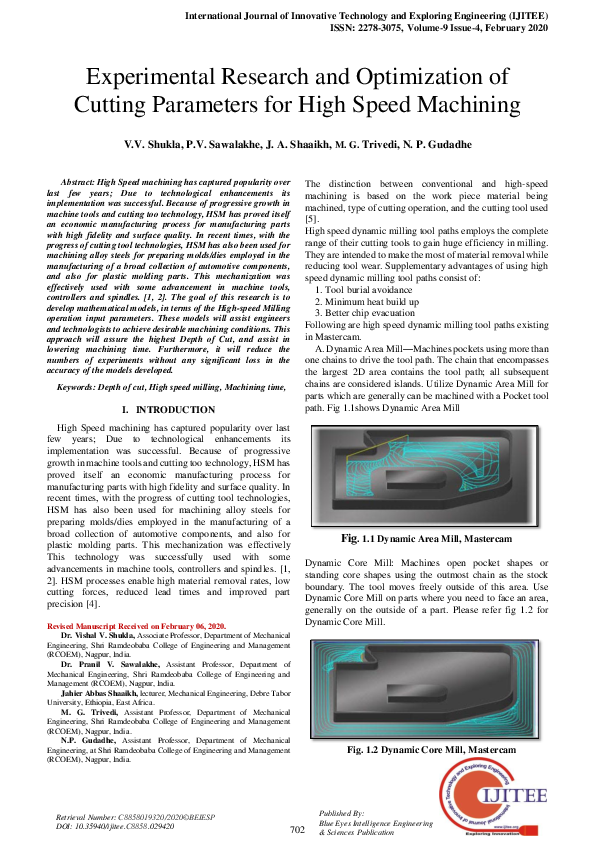 (PDF) Experimental Research and Optimization of Cutting Parameters for ...