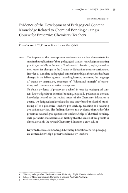 (PDF) Evidence of the Development of Pedagogical Content Knowledge ...
