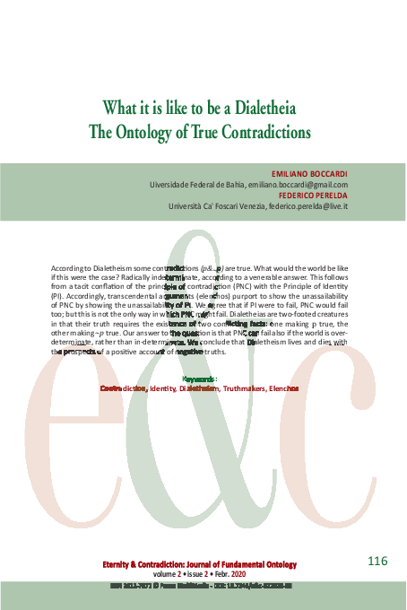 (PDF) What it is like to be a Dialetheia: The Ontology of True ...